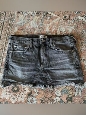 Agolde gray washed denim cutoff shorts